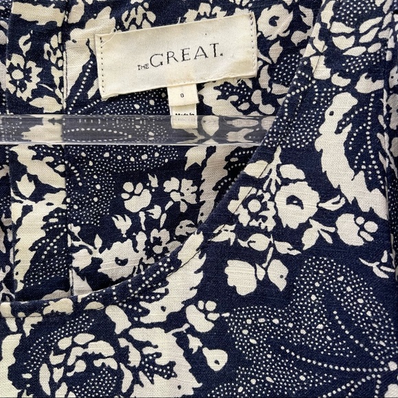 The Great Ballet Midi Dress Blue Autumn Leaves Floral - Picture 6 of 6